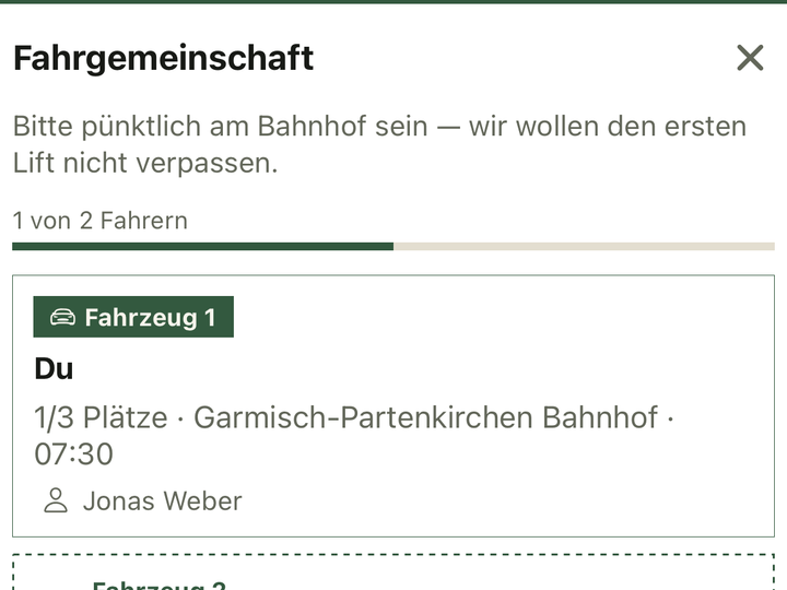 Fahrgemeinschaft bilden