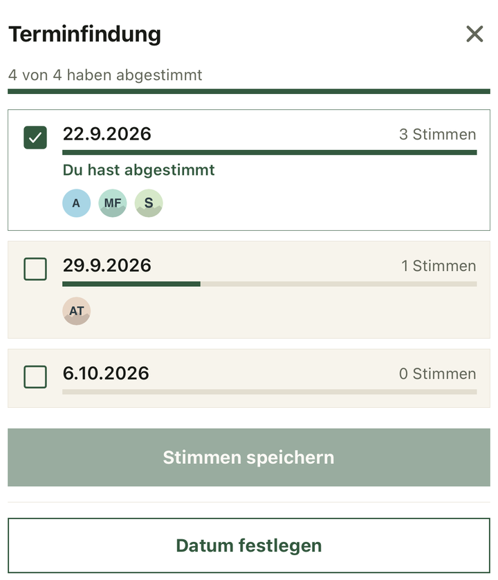 Termin gemeinsam finden