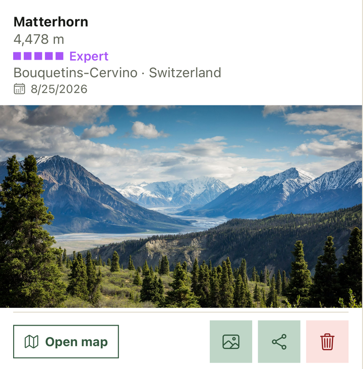Your mountain logbook