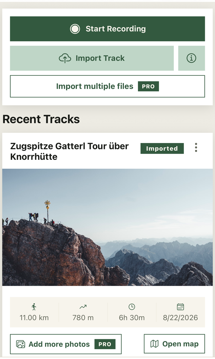 Record and import tracks
