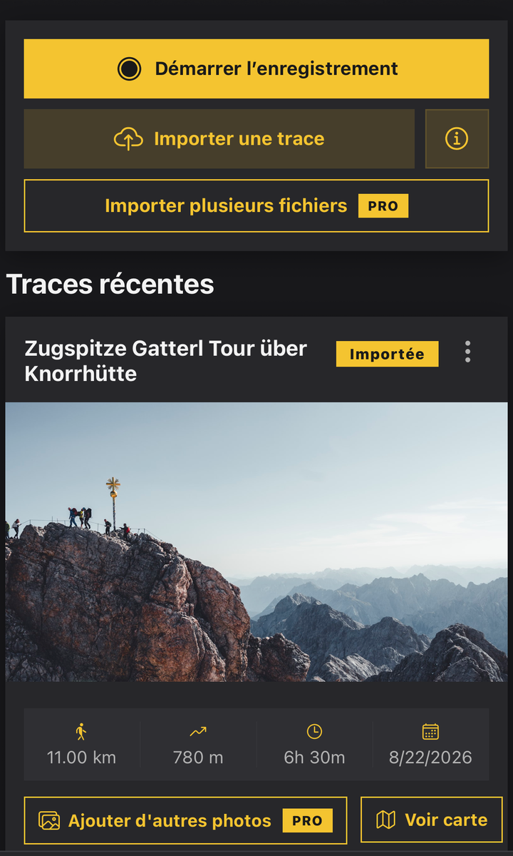 Enregistrez et importez des traces