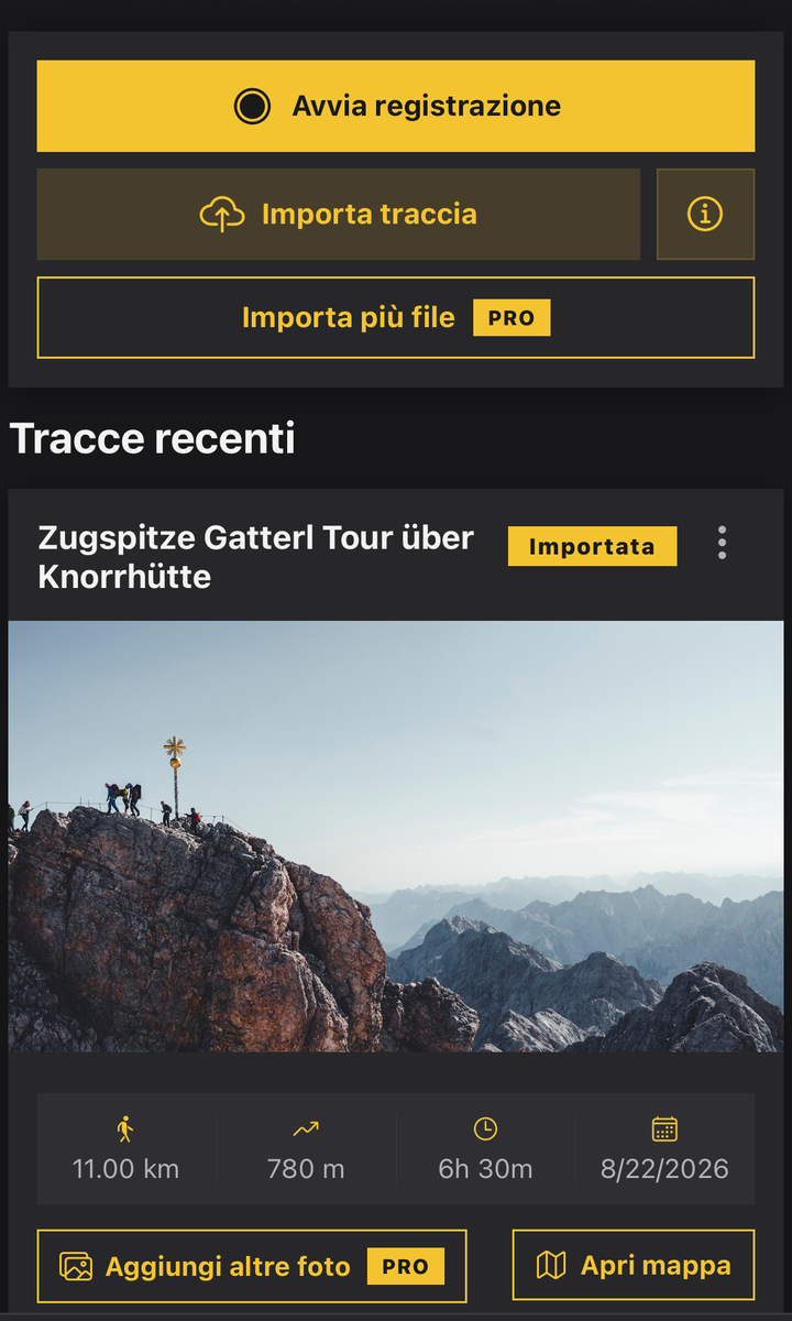 Registra e importa tracce