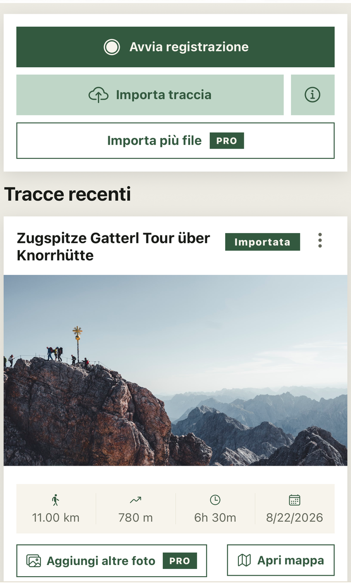 Registra e importa tracce